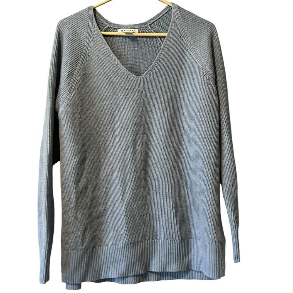 Athleta Size Small Tunic Sweater Light Blue Pullover S/882541-04‎ Comfort Wool B